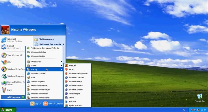 Taki widok w jesienny lub zimowy dzień potrafił rozgrzać serduszko. Źródło: YouTube/kkxx1000 - Najlepszy Windows? Wspominamy, jak zmieniał się system Microsoftu - dokument - 2021-10-12