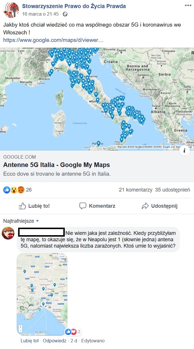 Koronawirus mocno uderzył we Włochy, gdzie sieć 5G nie jest specjalnie gęsta.