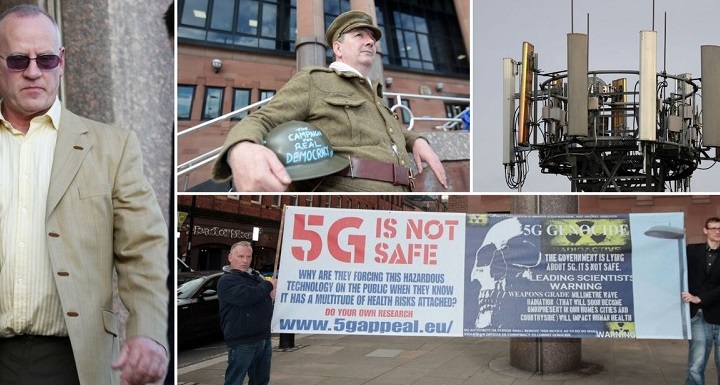 W trakcie procesu pod sądem protestowali ludzie w mundurach stylizowanych na okres I Wojny Światowej. - 5G zabija? Obalamy mity - dokument - 2020-04-22