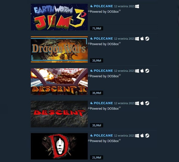 Gdy nostalgia wjedzie za mocno, szybko można pozbyć się kilku stówek. Źródło: Steam - Jak uruchomić stare gry komputerowe na nowym sprzęcie? - dokument - 2022-10-12