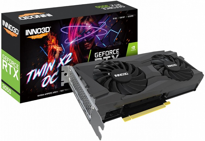 Karta graficzna Inno3D GeForce RTX 3050 Twin X2 OC 8GB GDDR6. Źródło: Inno3D