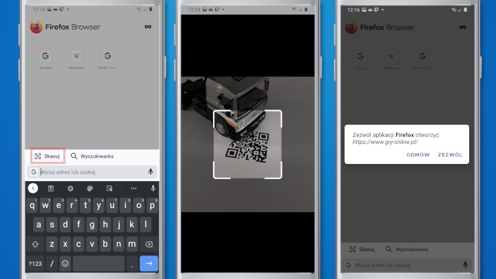 Skanowanie kodów w Firefoxie na Androida - Jak skanować kody QR w Androidzie - dokument - 2021-06-23
