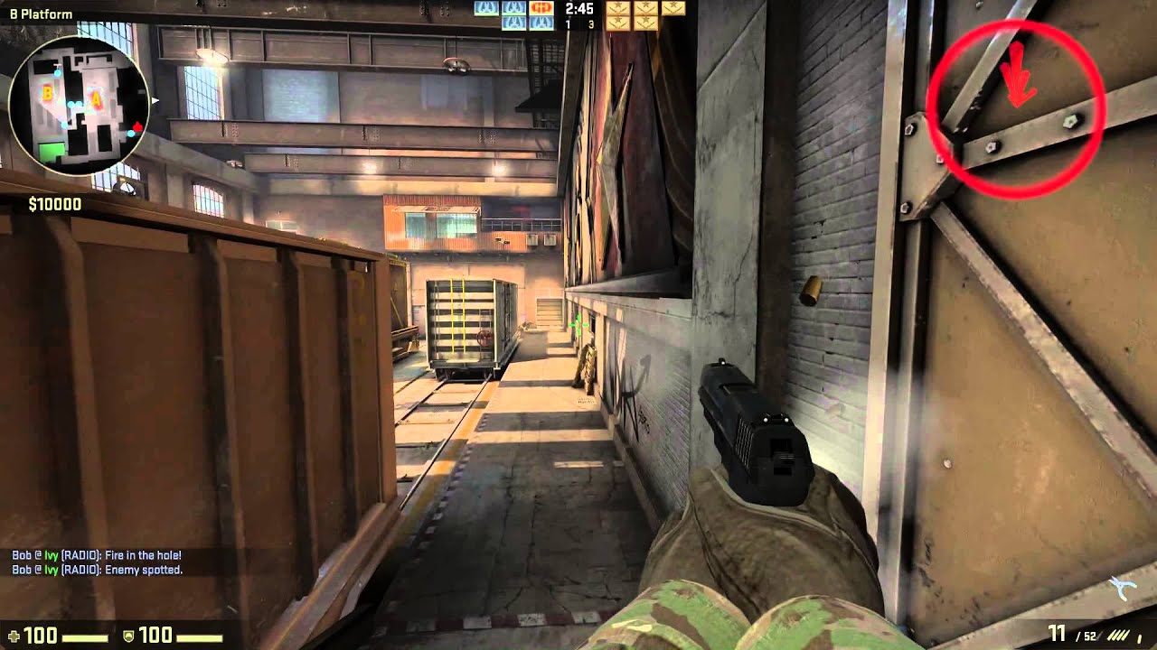 CSGO z aktywowaną aplikacją Sonic Radar od Asusa (prawy górny róg). Radar wizualizuje kierunek docierającego do postaci dźwięku. - Technologia zostawiła mnie w tyle - o graczach, którzy słyszą w mono - dokument - 2020-12-08