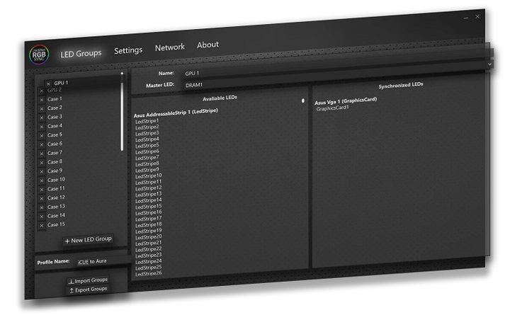 Interfejs jest raczej prosty, żeby nie powiedzieć surowy. - Jeden program, żeby kontrolować całe RGB w komputerze - testujemy - dokument - 2021-12-03