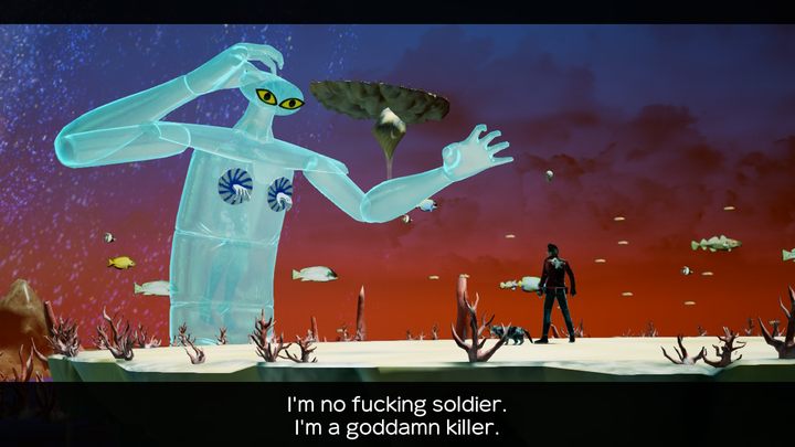 Pyskaty zabójca i jego barwne interakcje z przeciwnikami stanowią jeden z najjaśniejszych elementów fabuły. - Nie ma juz bohaterów. Zabił ich Suda51 - dokument - 2021-09-24