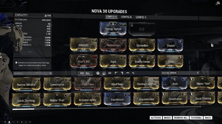 Wyposażanie pancerza Nova. Zamiast przedmiotów wykorzystujemy tu modyfikacje. - 2016-07-22