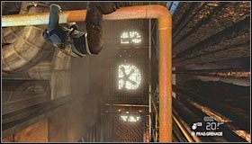 Teraz dla odmiany musisz się przesuwać z wykorzystaniem żółtych elementów konstrukcji w lewo #1 - Laboratoria White Box (1) | Opis przejścia - Tom Clancys Splinter Cell: Conviction - poradnik do gry