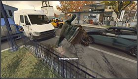 Jak się zapewne domyślasz, będziesz musiał w odpowiednim momencie wykonać wślizg #1 , dzięki czemu bezproblemowo przedostaniesz się na drugą stronę naczepy - Pomnik Lincolna (2) | Opis przejścia | Tom Clancys Splinter Cell Conviction - Tom Clancys Splinter Cell: Conviction - poradnik do gry