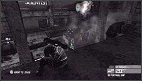 Po znalezieniu się wewnątrz magazynu możesz skorzystać z zawieszonej tu rurki #1 , bądź też od razu zeskoczyć na dół #2 - Zbiornik przy Michigan Ave. (1) | Opis przejścia - Tom Clancys Splinter Cell: Conviction - poradnik do gry