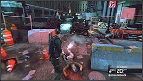 Po udanej akcji powróć do skrzynki z wyposażeniem #1 , a następnie udaj się w stronę zabezpieczonej barykady #2 - Centrum miasta (2) | Opis przejścia | Tom Clancys Splinter Cell Conviction - Tom Clancys Splinter Cell: Conviction - poradnik do gry