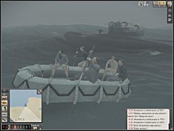 Ponton ze szpiegami odbija od U-Boota i płynie w kierunku alianckiego brzegu. - Poradnik do gry - Garść porad ogólnych | Silent Hunter 5 Bitwa o Atlantyk - Silent Hunter 5: Bitwa o Atlantyk - poradnik do gry