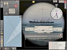 Czerwona wskazówka na tarczy chronometru określa przewidywany moment trafienia cygara w cel. - Atak | Torpedowanie łajb | Silent Hunter 5 Bitwa o Atlantyk - Silent Hunter 5: Bitwa o Atlantyk - poradnik do gry