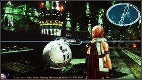 Przeskakujemy blokującą przejście barykadę, a następnie pokonujemy kolejny oddział Psicom Wardenów - Chapter I (1) | Opis przejścia | Final Fantasy XIII - Final Fantasy XIII - poradnik do gry