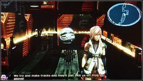 Za barykadą blokującą przejście czeka nas kolejna walka, tym razem z PSICOM Aerial Reconami - Chapter I (1) | Opis przejścia | Final Fantasy XIII - Final Fantasy XIII - poradnik do gry