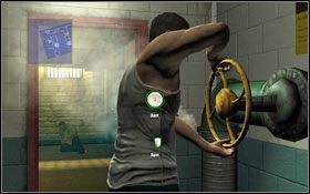 Zauważysz Sucre i Abruzziego przyglądających się olbrzymiej głowie diabła wyświetlonej na ścianie #1 , idź dalej - - Chapter 4 | Opis przejścia Prison Break The Conspiracy - Prison Break: The Conspiracy - poradnik do gry