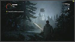 Gdy dotrzesz do torów kolejowych, a w oddali zobaczysz wieżę ciśnień, rozejrzyj się za rozgałęzieniem dróg - Alan Wake: Skrzynie z zaopatrzeniem - lista - Alan Wake - poradnik do gry