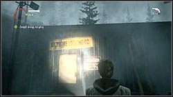 Kolejną stronę znajdziesz w chatce w składzie drewna, tuż koło miejsca, w którym natykasz się na trzech przeciwników - Alan Wake: Strony maszynopisu Odc. 1, Koszmar - lokacje, znajdźki - Alan Wake - poradnik do gry