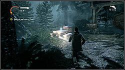 Kolejny termos znajdziesz koło zadaszonej, drewnianej bramy z kręgiem drzewnym, po jej lewej stronie - Alan Wake: Termosy odc. 2, Opętany - lokacje, znajdźki - Alan Wake - poradnik do gry