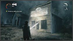 Następny termos znajdziesz w opuszczonym miasteczku, w budynku z wielkim szyldem nad wejściem - Alan Wake: Termosy odc. 6, Odjazd - lokacje, znajdźki - Alan Wake - poradnik do gry