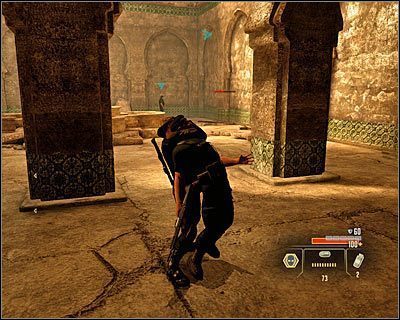 Kolejne większe pomieszczenie (M4, 13) jest pilnowane przez zaledwie dwóch wartowników - Nasri Dealer - Opis przejścia (2) | Arabia | Alpha Protocol - Alpha Protocol - poradnik do gry