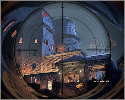 W ostatniej lokacji znajduje się pięć osób - cztery z nich będą patrolowały teren na wprost od Ciebie - Intercept Jibril Al-Bara at Chateau | Rzym | Alpha Protocol - Alpha Protocol - poradnik do gry