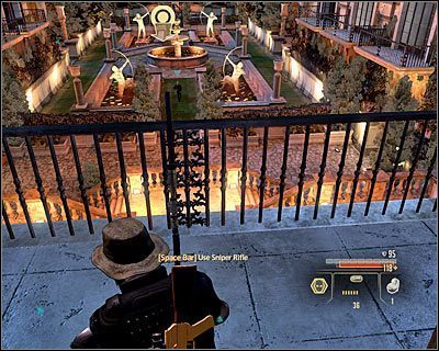 Przejdź przez niepilnowany przez nikogo korytarz, a po znalezieniu się w nowym miejscu rozpraw się z pojedynczym wartownikiem - Marburgs Villa - Opis przejścia (2) | Rzym | Alpha Protocol - Alpha Protocol - poradnik do gry