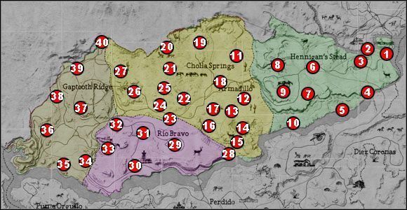 1 - Lokacje | Mapy | Red Dead Redemption - Red Dead Redemption - poradnik do gry
