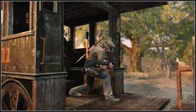 Kilka godzin później, po ostrej popijawie, przybiegnie strażnik z informacją o przejęciu pociągu - Northern Mexico (1) | Opis przejścia | Red Dead Redemption - Red Dead Redemption - poradnik do gry
