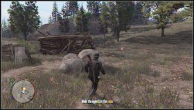 Po drodze miniesz spalony samochód - uciekinier musi być gdzieś niedaleko - The North (1) | Opis przejścia | Red Dead Redemption - Red Dead Redemption - poradnik do gry