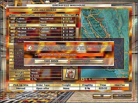 Ekran wyboru i przyjmowania zleceń. - Na trasie (1) | Garść porad | RignRoll Tirowiec - RignRoll: Tirowiec - poradnik do gry