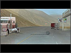 Na nim pojawi się ciężarówka Dakoty , a facet błyskawicznie rozwinie kolczatkę za mijającą go w przeciwnym kierunku ciężarówką z naczepą Nicka - Solucja (3) | Fabuła | RignRoll Tirowiec - RignRoll: Tirowiec - poradnik do gry