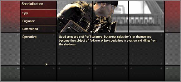 Okno wyboru specjalizacji pojawi się już po zakończeniu operacji w Arabii Saudyjskiej, a konkretnie tuż przed wylotem z Grecji - Rozwój postaci | Umiejętności | Alpha Protocol - Alpha Protocol - poradnik do gry