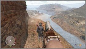 Po dotarciu do charakterystycznego kamienia stań obok niego po lewej stronie - Treasure Hunter | Wyzwania | Osiągnięcia | Red Dead Redemption - Red Dead Redemption - poradnik do gry