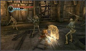 A dojdziesz do drugiej części więzienia, w której w pierwszej kolejności pozbądź się wszystkich wrogów - Więzienie | Opis przejścia Prince of Persia Zapomniane Piaski - Prince of Persia: Zapomniane Piaski - poradnik do gry