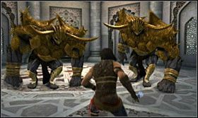 Na koniec wejdź po kamieniach do komnaty powyżej, gdzie stoczysz walkę z dużą grupą przeciwników - Taras | Opis przejścia Prince of Persia Zapomniane Piaski - Prince of Persia: Zapomniane Piaski - poradnik do gry