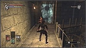 W pomieszczeniu z kotłem wspinamy się po schodach - u góry jest łucznik i żołnierz - Demons Souls: Journey to the Nexus - solucja, opis przejścia - Demons Souls - poradnik do gry