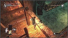 W miejscu, gdzie stał ostatni górnik z kilofem znajdują się machiny - uruchamiamy je przełącznikiem - Demons Souls: Stonefang Tunnel (3) - solucja, opis przejścia - Demons Souls - poradnik do gry