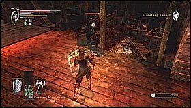 Gdy skręcimy w lewy korytarz w oddali zobaczymy kolejny wózek górniczy z bombą - po chwili ruszy w naszą stronę - Demons Souls: Armor Spider Archstone - Lewy korytarz (1) - solucja - Demons Souls - poradnik do gry