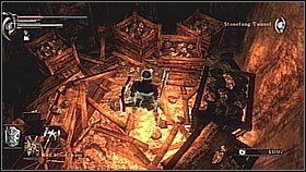 Na końcu tunelu wyjdziemy na otwartą przestrzeń i przepaść - Demons Souls: Armor Spider Archstone - Prawy korytarz - solucja, opis przejścia - Demons Souls - poradnik do gry