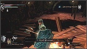 Ponowną kombinację wykonujemy jeszcze dwa razy - za każdym razem upewniamy się, że spadamy dokładnie na platformę - Demons Souls: Armor Spider Archstone - Prawy korytarz - solucja, opis przejścia - Demons Souls - poradnik do gry