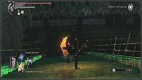 Na końcu otwieramy podwójną bramę [1] i zbiegamy po schodach - Demons Souls: Tower of Latria (3) - solucja, opis przejścia - Demons Souls - poradnik do gry