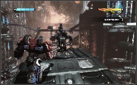 Następnie idź dalej przed siebie, aż dotrzesz do kładki prowadzącej na górę [1] - - Część 6 - Obrona Iacon (1) - Opis przejścia - Transformers: Wojna o Cybertron - poradnik do gry