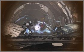 Chwilę później dotrzesz do energetycznej bariery, za którą znajdują się Deceptikony - - Część 6 - Obrona Iacon (2) - Opis przejścia - Transformers: Wojna o Cybertron - poradnik do gry