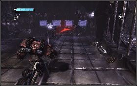 Po chwili dotrzesz do drzwi, które otwórz przy pomocy panelu [1] - - Część 7 - Ucieczka z więzienia Kaon (1) - Opis przejścia - Transformers: Wojna o Cybertron - poradnik do gry