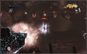 Podejdź do jednego karabinów stacjonarnych i zacznij ostrzeliwać wrogą machinę bojową [1] - - Część 7 - Ucieczka z więzienia Kaon (3) - Opis przejścia - Transformers: Wojna o Cybertron - poradnik do gry