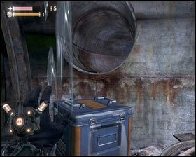 W ten sposób uzyskamy dostęp do skrzyni [1], która umożliwi nam wejście do wąskiego przejścia z prawej strony [2] - - Tunele (1) | Opis przejścia Singularity - Singularity - poradnik do gry