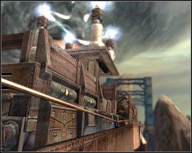 W ten sposób zrzucimy go w przepaść [1] i zakończymy walkę [2] - - Pojedynek na pociągu | Opis przejścia Singularity - Singularity - poradnik do gry