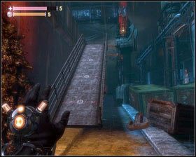 Opuszczamy ją przy pomocy naszej rękawicy [1] i wchodzimy na górę [2] - - Doki centralne (2) | Opis przejścia Singularity - Singularity - poradnik do gry