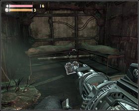 Po obejrzeniu scenki z przeszłości [1], podnosimy fiolkę E99 , odsłuchujemy porzucony magnetofon [2] oraz odnawiamy nabazgrany na ścianie napis - - Kompleks przetwórczy (1) | Opis przejścia Singularity - Singularity - poradnik do gry