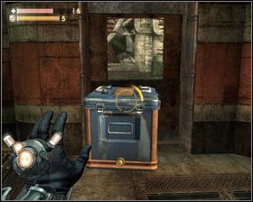 Gdy znajdziemy się po drugiej stronie, odmładzamy stojącą niedaleko skrzynię [1], a następnie przesuwamy ją pod zniszczoną kratkę wentylacyjną [2] - - Kompleks przetwórczy (3) | Opis przejścia Singularity - Singularity - poradnik do gry